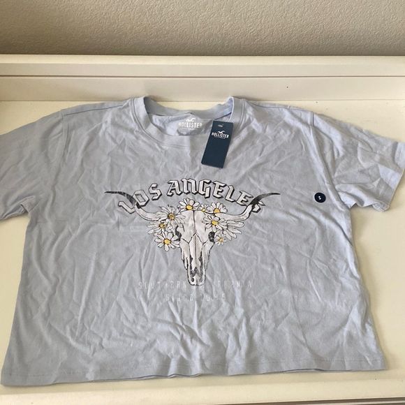 Hollister Girls Crop Top Graphic Tee Size Small - Picture 1 of 4